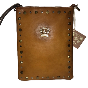 NWT Pratesi Saddle Brown Italian Leather Crossbody